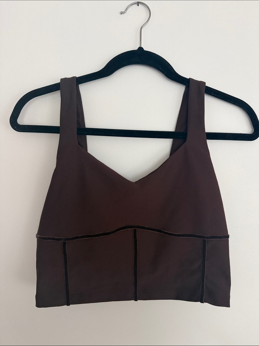Women’s Brown V-Neck Bralette Crop Top